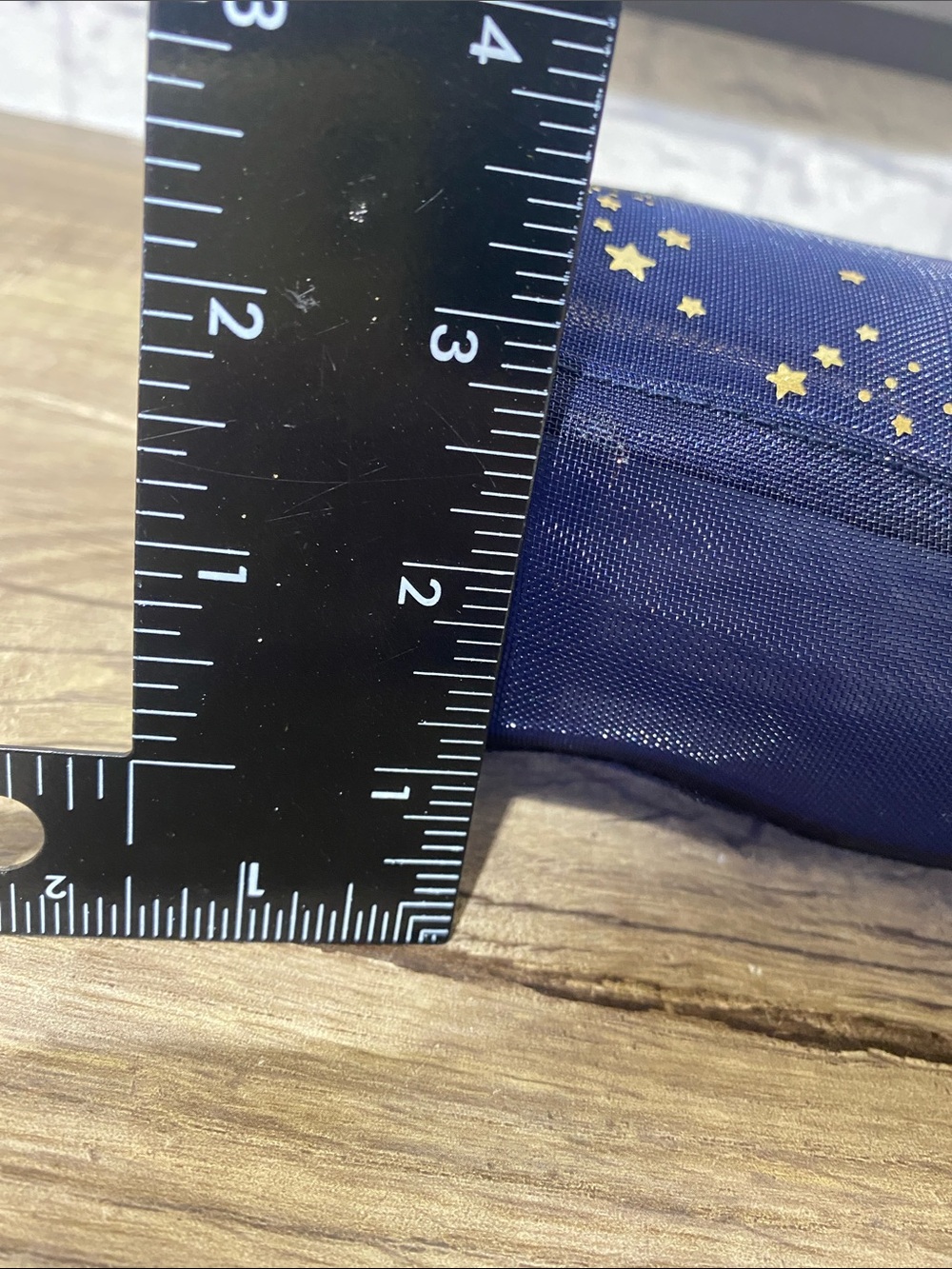 Estee Lauder Navy Cosmetic Pouch with Gold Star Print - Picture 7 of 7